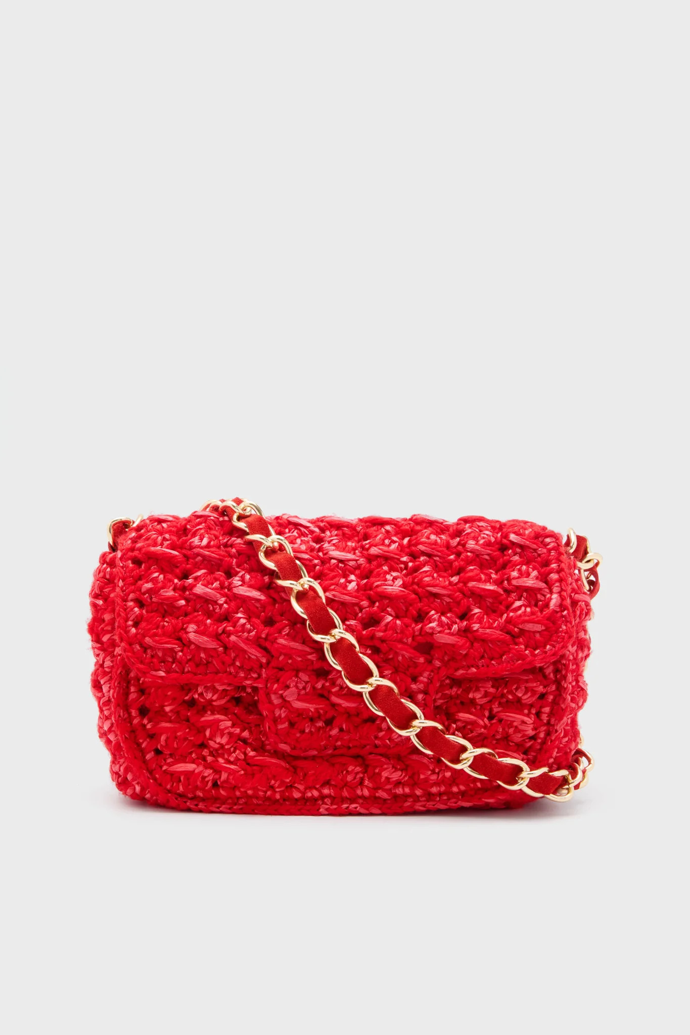 Bright Red Woven Shoulder Bag | Tuckernuck (US)