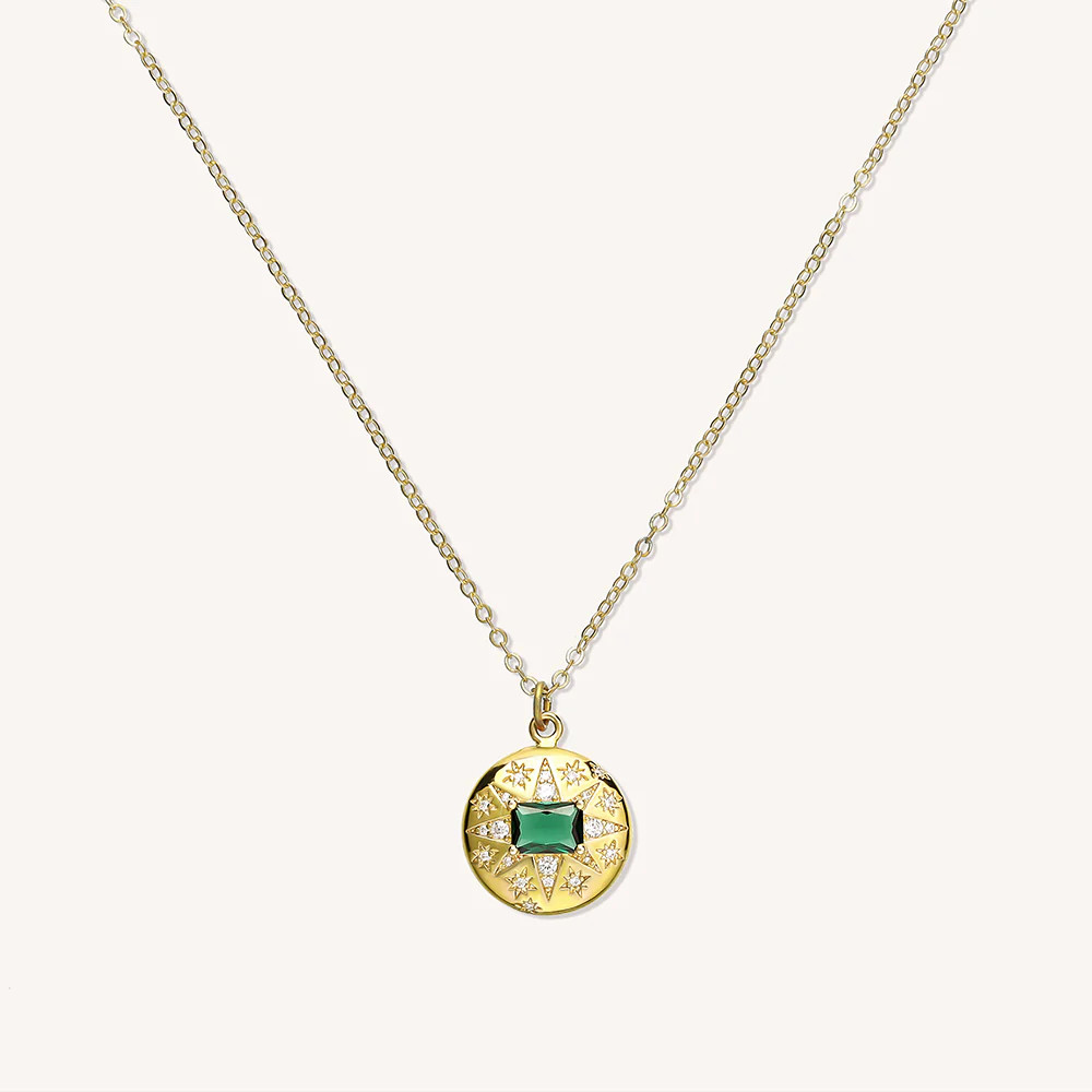 Emerald Sun Pendant Necklace | Victoria Emerson