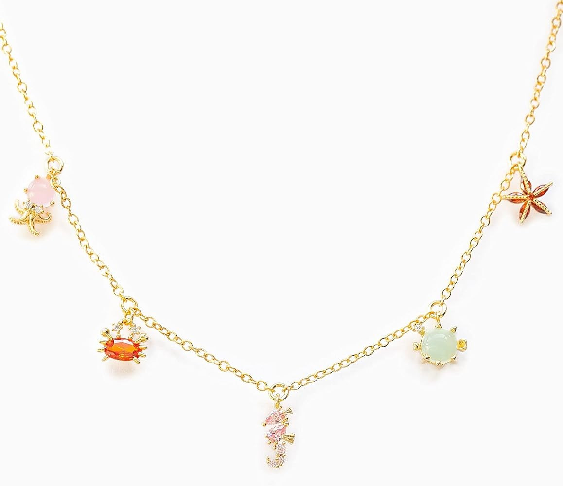 Amazon Ocean Charm Necklace, Beach Charm Necklace | Amazon (US)