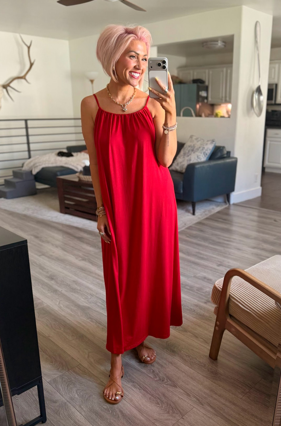 Feeling summer vibes in my new red dress! Perfect for a beach day. Dress: Small // Shoes: TTS 

 #LTKootd #LTKmomlife #LTKSaleAlert