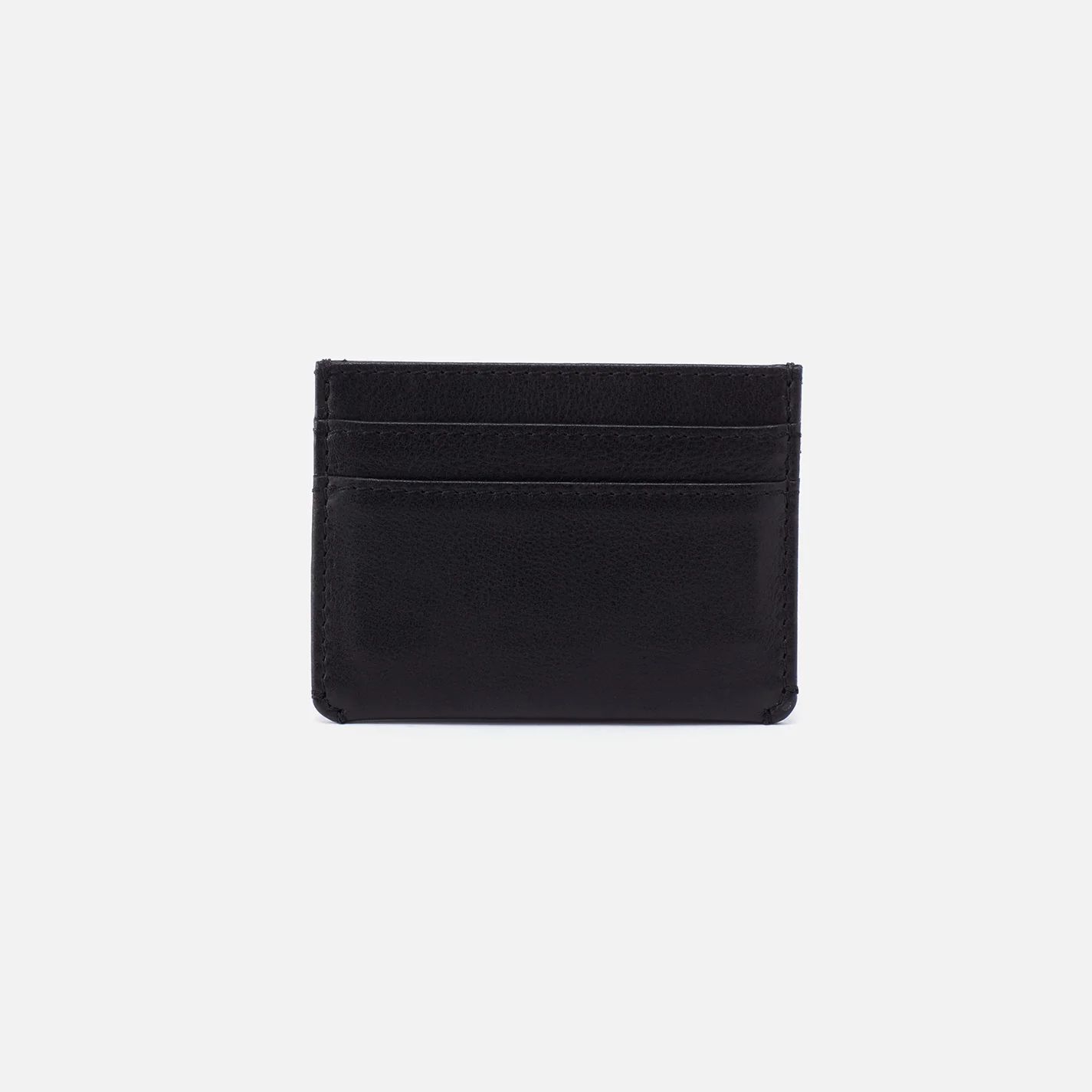 Men's Credit Card Wallet in Silk Napa Leather - Black | HOBO Bags