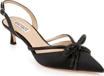 Badgley Mischka Collection Angelina Slingback Pointed Toe Kitten Heel Pump (Women) | Nordstrom | Nordstrom