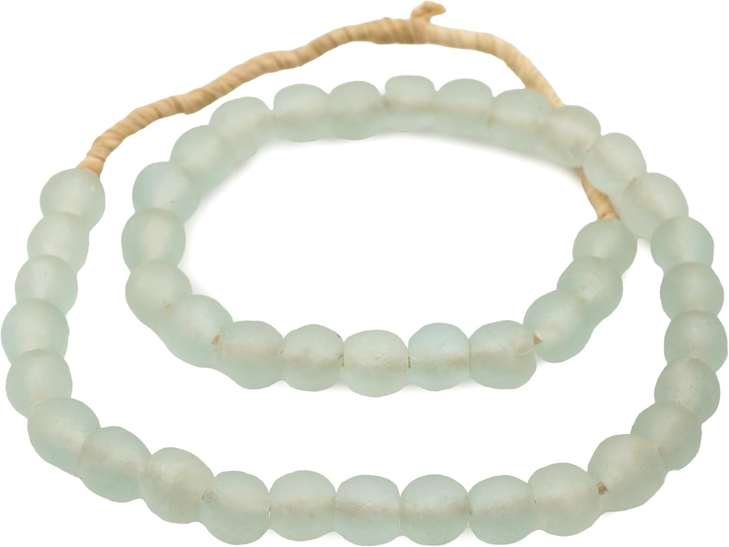 The Bead Chest African Recycled Glass Beads Handmade in Ghana Clear Aqua 14mm Strand for Jewelry ... | Amazon (US)