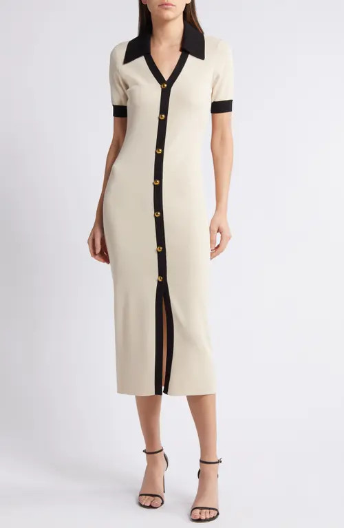ZOE AND CLAIRE Collared Button Front Sweater Dress in Cream at Nordstrom, Size Medium | Nordstrom