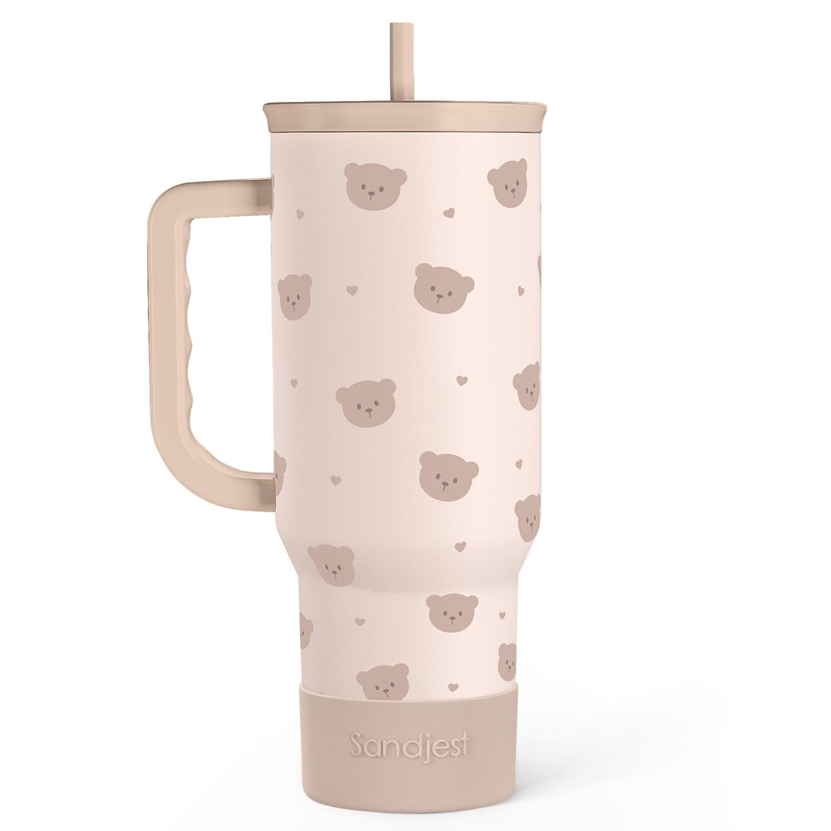 SANDJEST Bear Tumbler with Handle, Insulated Cup Stainless Steel Travel Mug Cup, Gifts for Women ... | Amazon (US)