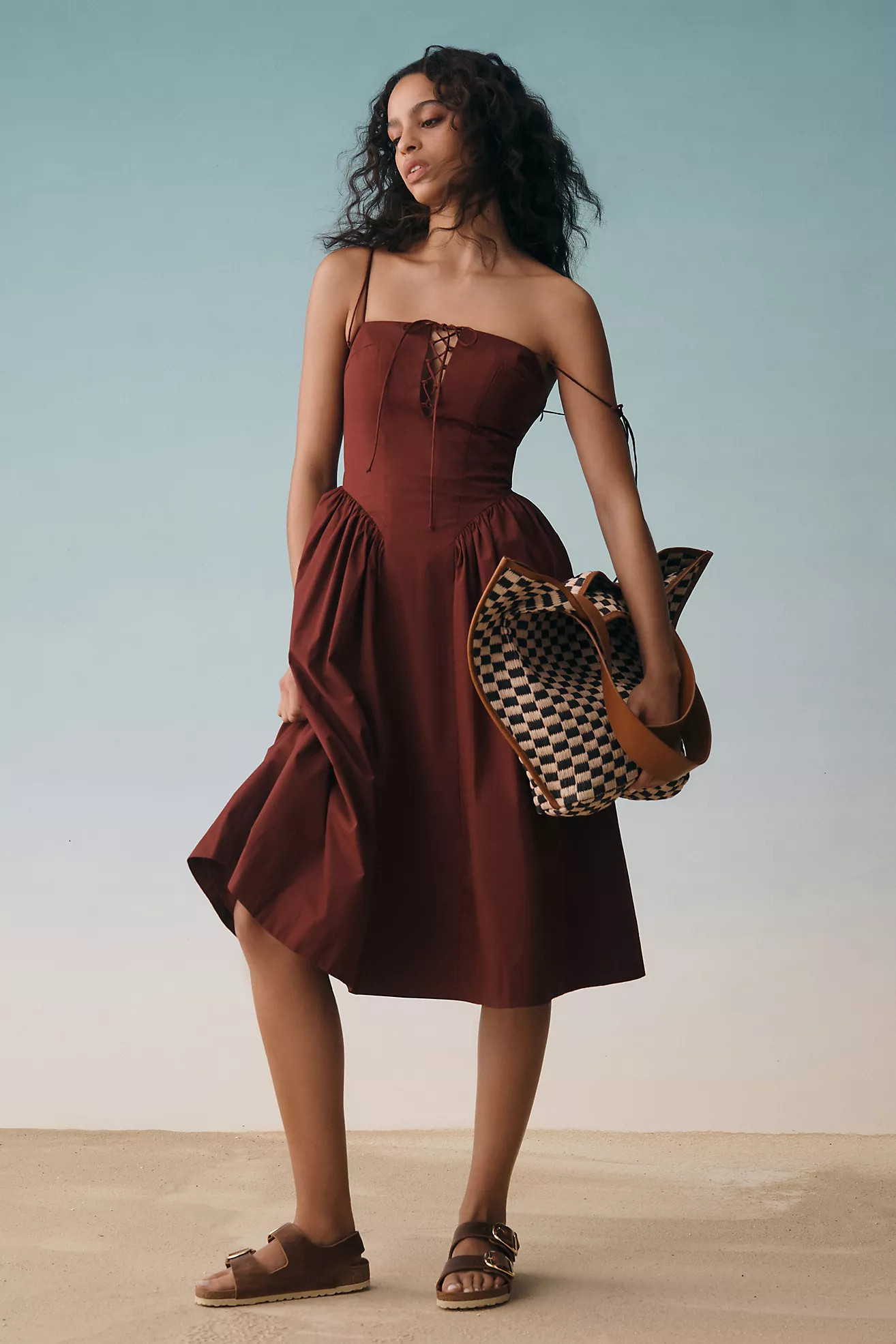 Sunday in Brooklyn Sleeveless Corset Midi Dress | Anthropologie (US)