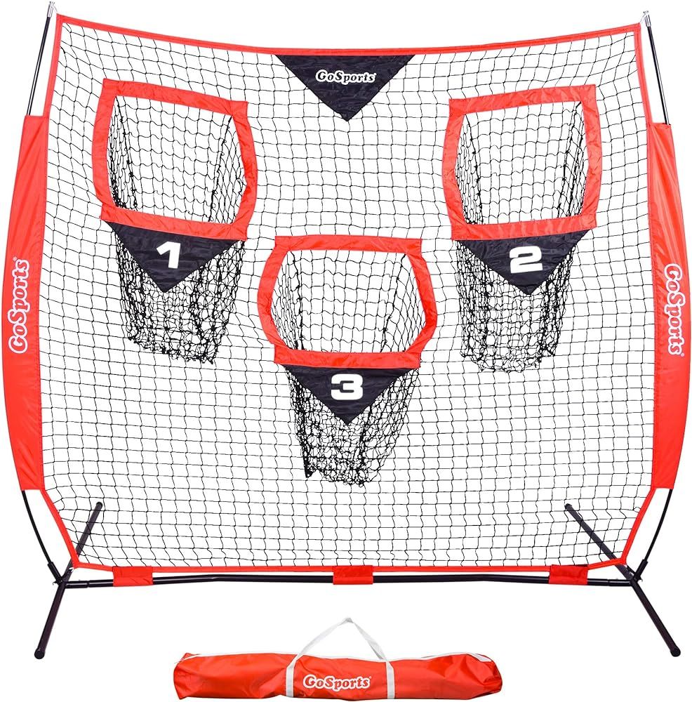 GoSports Football Trainer Throwing Net - Choose Between 8 ft x 8 ft or 6 ft x 6 ft Nets - Improve... | Amazon (US)