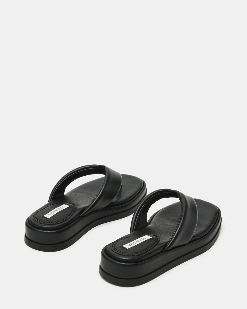 BELLA Black Thong Square-Toe Platform Women's Sandal | Steve Madden (US)