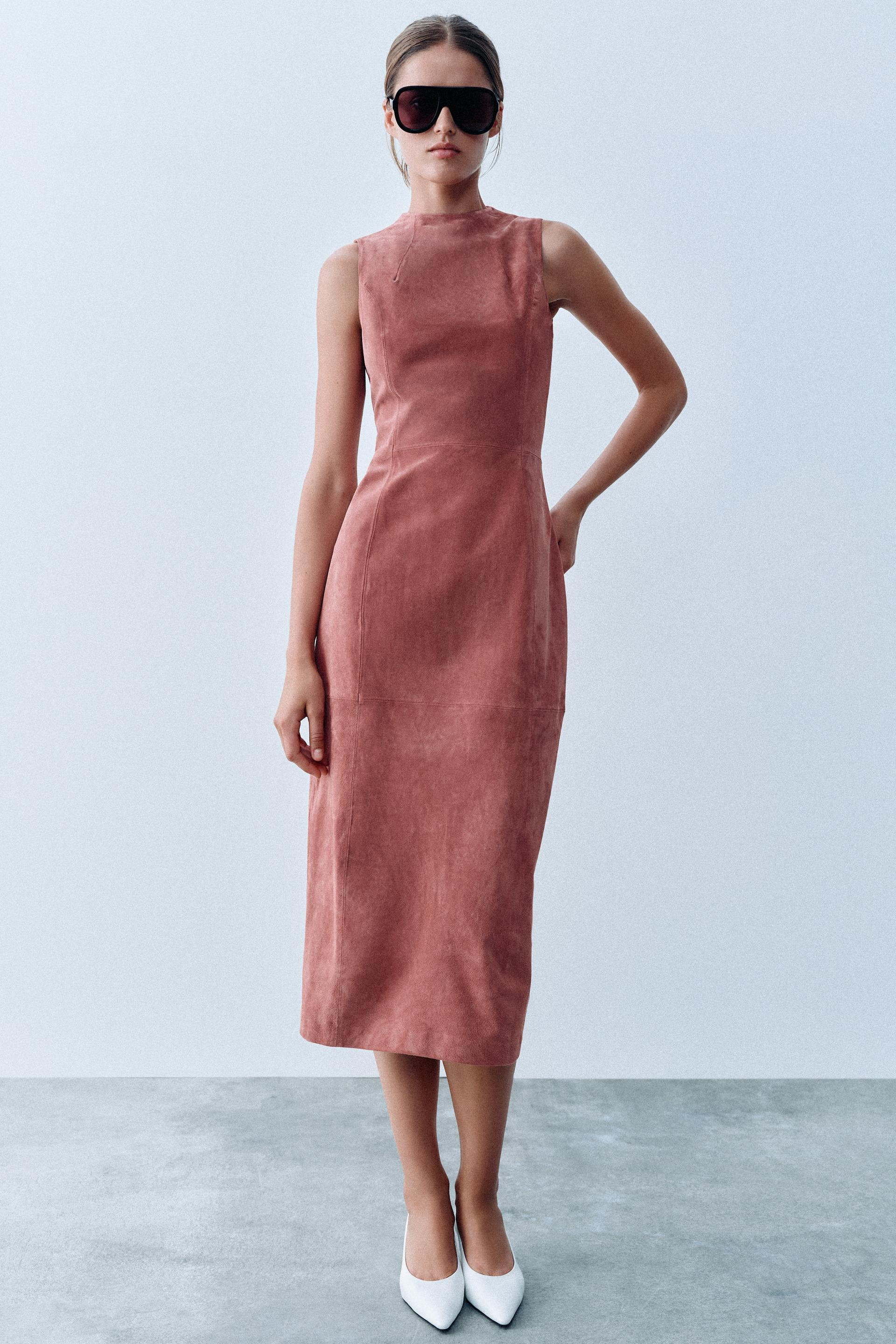 100% LEATHER MIDI DRESS | Zara US