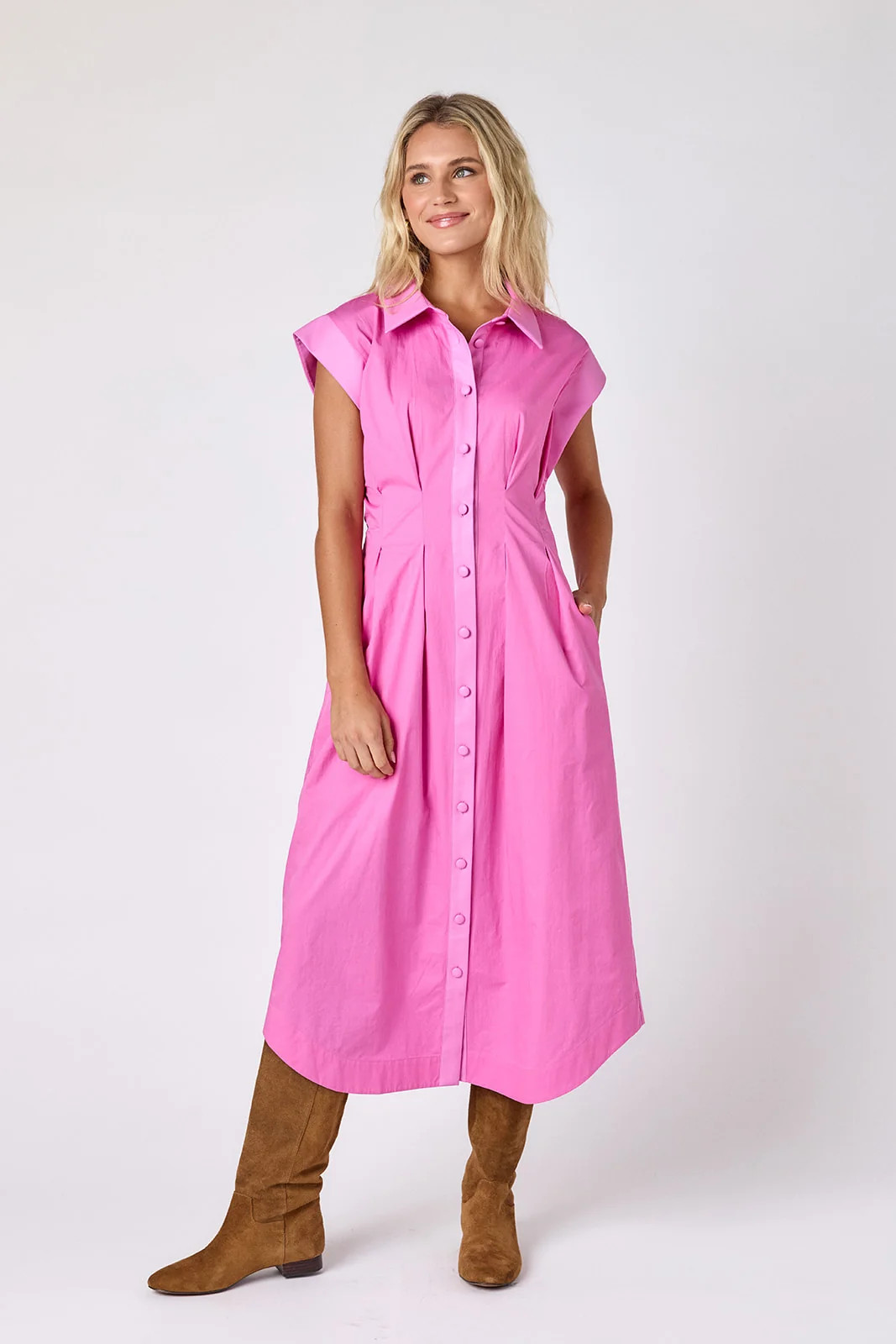 Quincey Dress | Tailored Sleeveless Midi Dress with Pockets | CROSBY by Mollie Burch | CROSBY by Mollie Burch