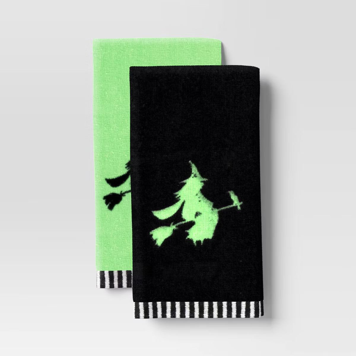 2pk Halloween Witch Hand Towel Set Black/Green - Hyde and EEK! Boutique™ | Target