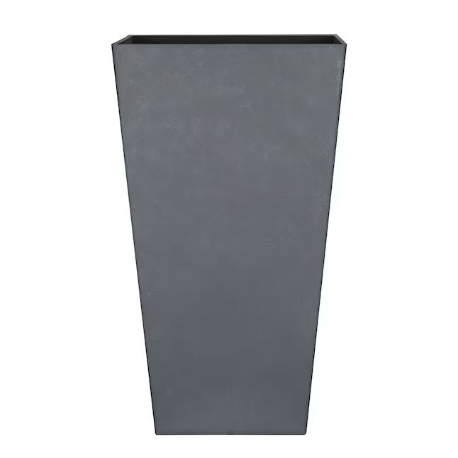 allen + roth 11.3-in W x 20.87-in H Gray Resin Contemporary/Modern Indoor/Outdoor Planter | Lowe's