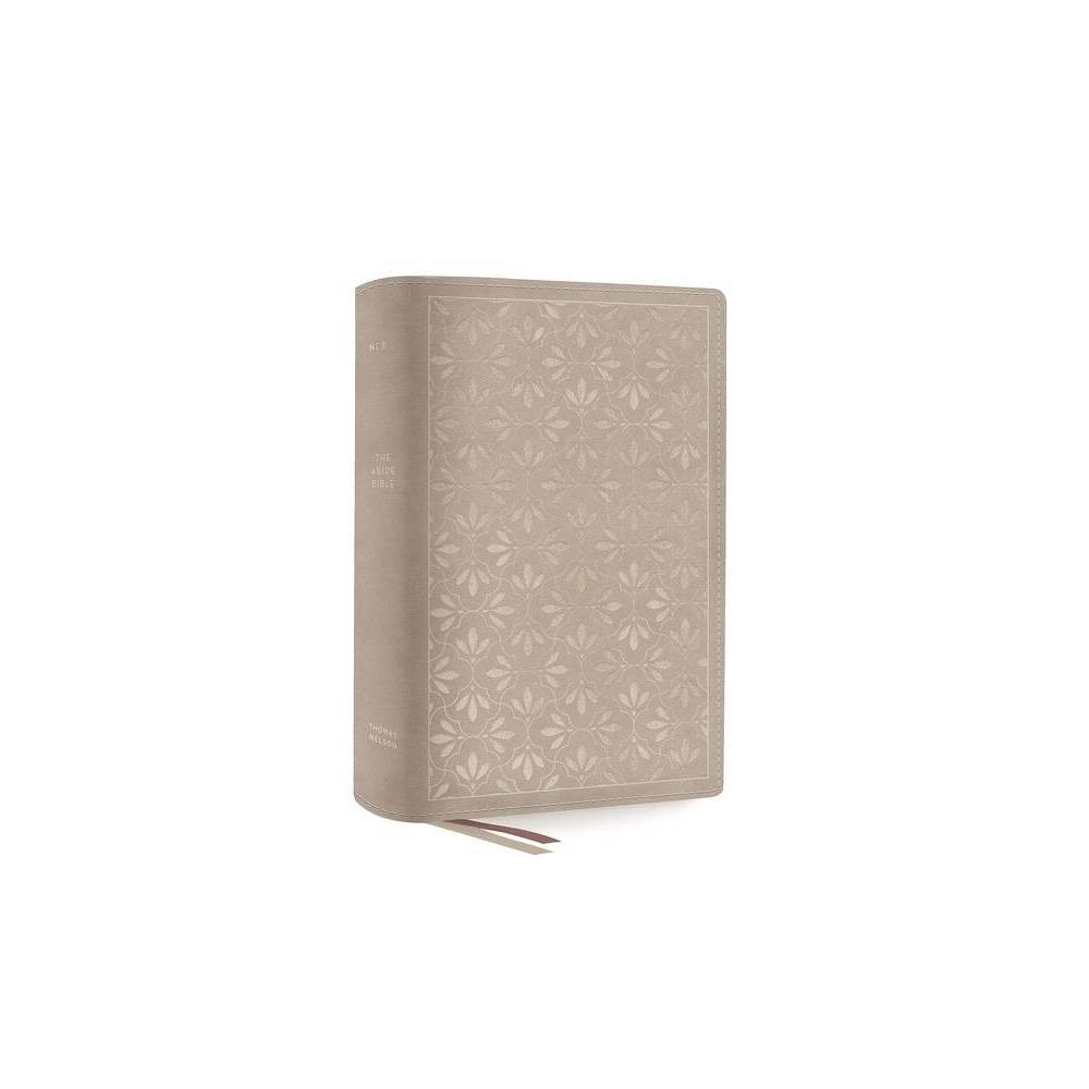 The Net, Abide Bible, Leathersoft, Stone, Comfort Print - by Thomas Nelson (Leather Bound) | Target