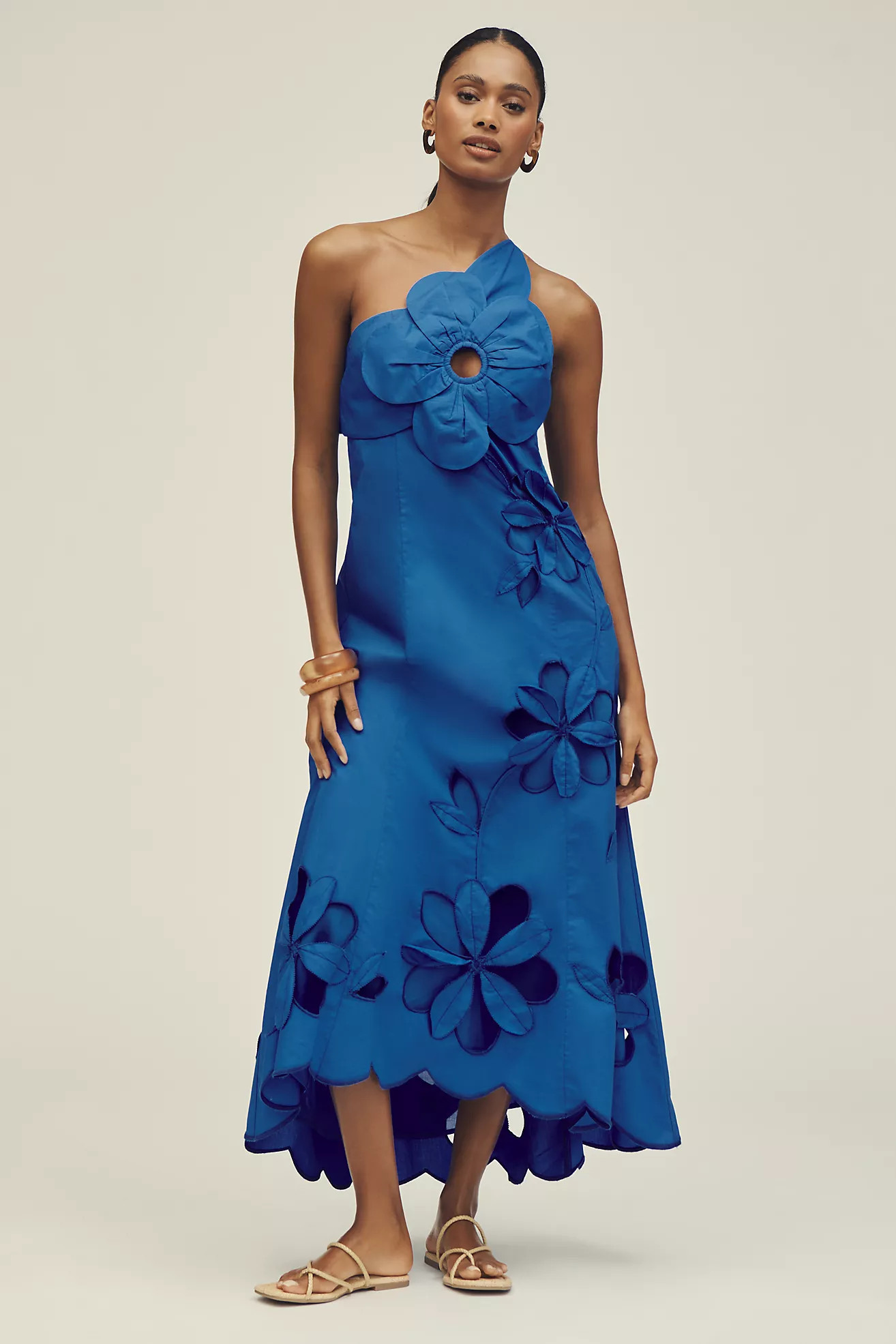 By Anthropologie One-Shoulder Cutwork Dress | Anthropologie (US)