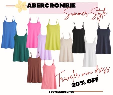 Abercrombie Traveler mini dress on sale 20% off. Great for everyday comfort!! Stylish, yet still very comfortable. And comes in so many cute colors while supplies last. 
Dress, travel dress, vacations, YoumeandLupus 

#LTKsalealert #LTKSeasonal #LTKstyletip
