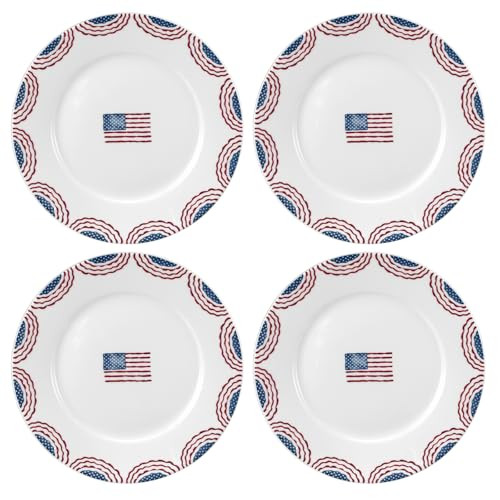 Amazon.com | Acellegic 4 Pcs 10 Inch 4th of July Plates Patriotic American Flag Independence Day ... | Amazon (US)