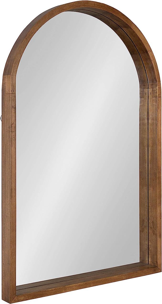 Kate and Laurel Hutton Rustic Modern Farmhouse Arch Mirror, 24" x 36", Natural Wood Finish | Amazon (US)