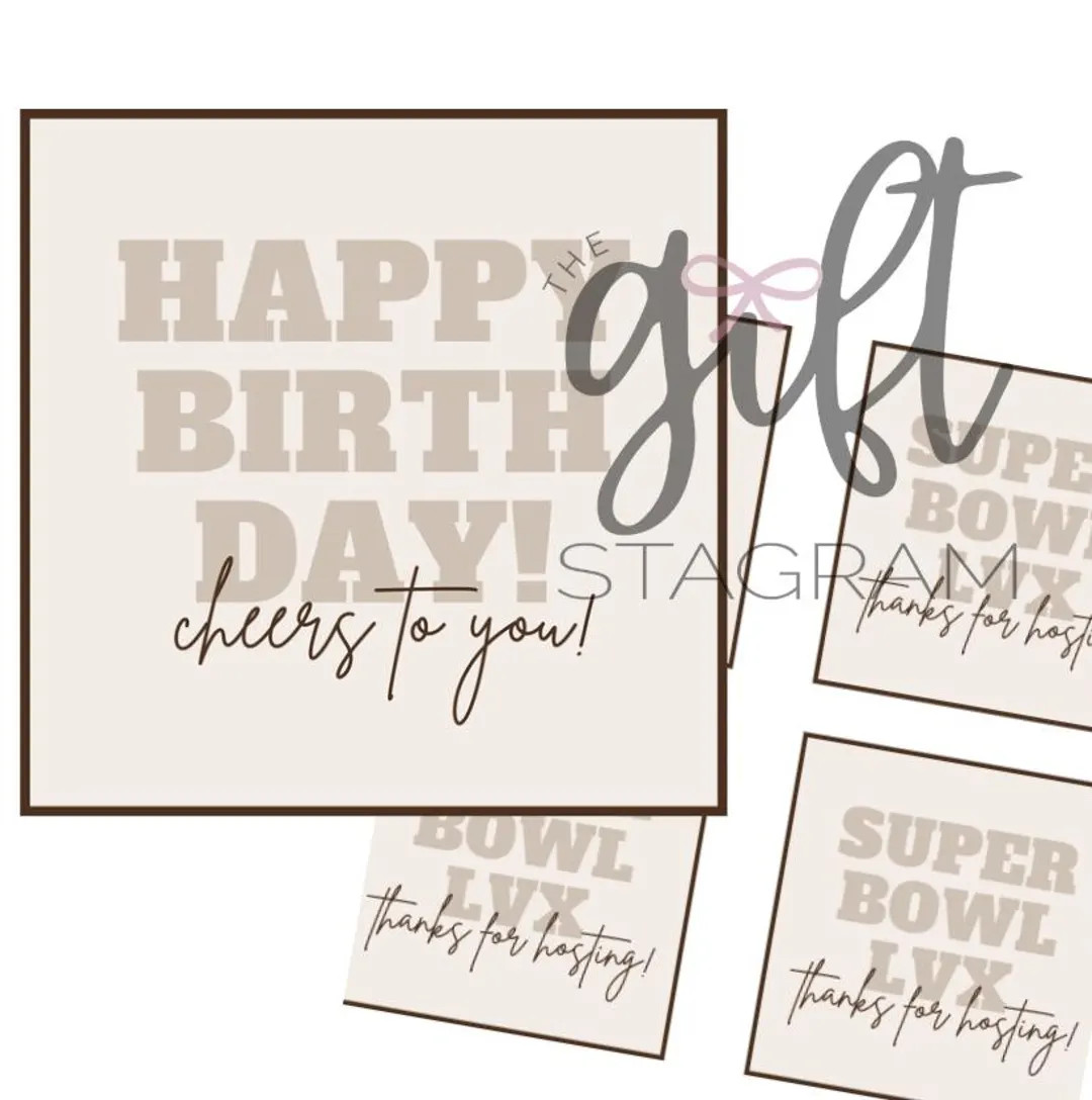 Happy Birthday Cheers to You Gift Tag DIGITAL DOWNLOAD Wine/champagne Gift Gift Tag for Birthday ... | Etsy (US)