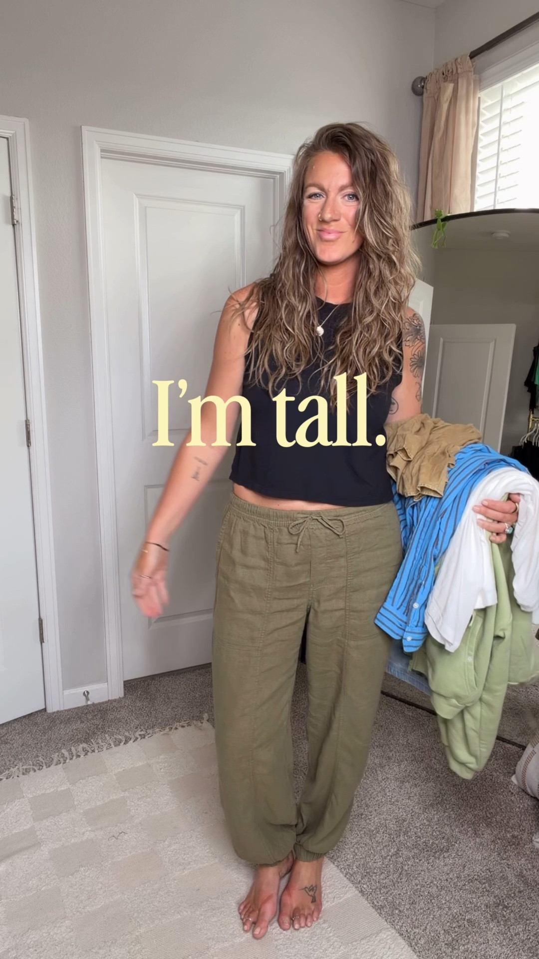 5’11 size 10/30 34” inseam, size 11 shoe
✨large tank, medium tall green pants
✨L/XLhoodie (could’ve sized down) large active shorts
✨large tank, medium tall denim balloon pants
✨large tee, medium flare shorts
✨large yellow tank, 30 tall wide leg jeans
✨large white tee, large bike shorts
✨large graphic tank, large skort 
✨large striped top, medium striped shorts
✨swim: large top, XL bottoms
✨large longline cami, 30 tall barrel jeans
✨ 11 in all shoes!!

#LTKTall #LTKOver40 #LTKSwim
