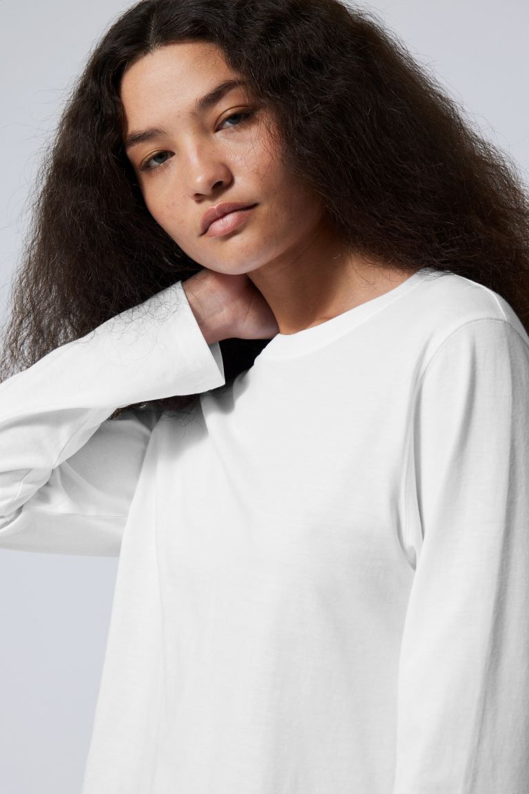 Essence Standard Long Sleeve - White - Ladies | H&M GB | H&M (UK, MY, IN, SG, PH, TW, HK)