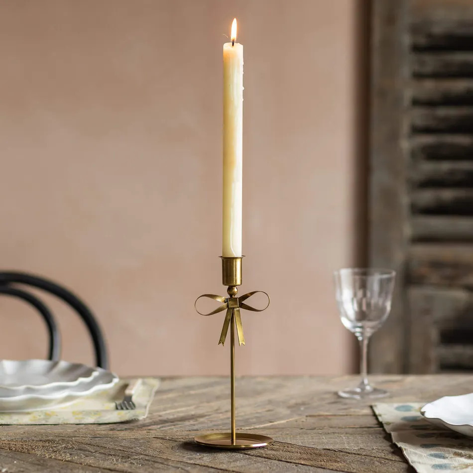 Antique Brass Tall Candle Holder | Graham and Green