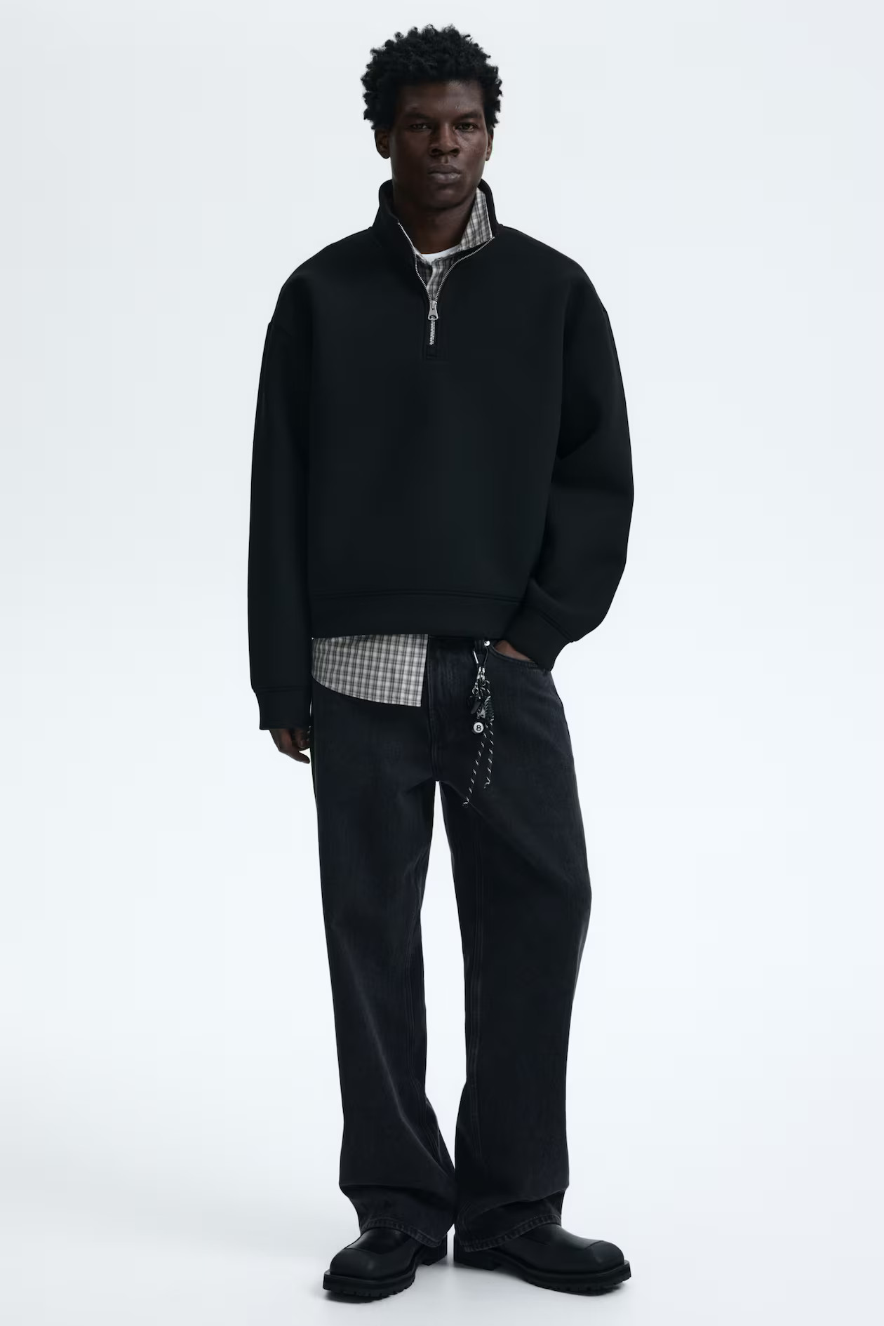 Loose-Fit Half-Zip Scuba Sweatshirt | H&M (US + CA)