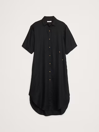 Linen Asymmetrical Shirt Dress | Banana Republic (US)