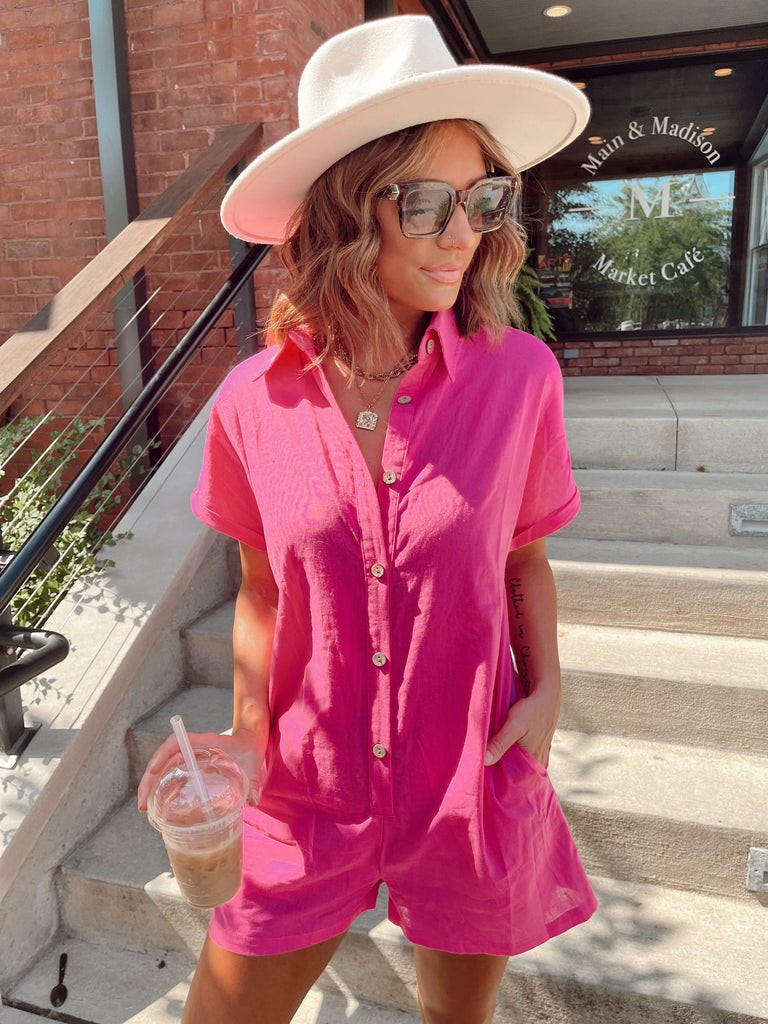 Big Picture Pink Romper | She Is Boutique