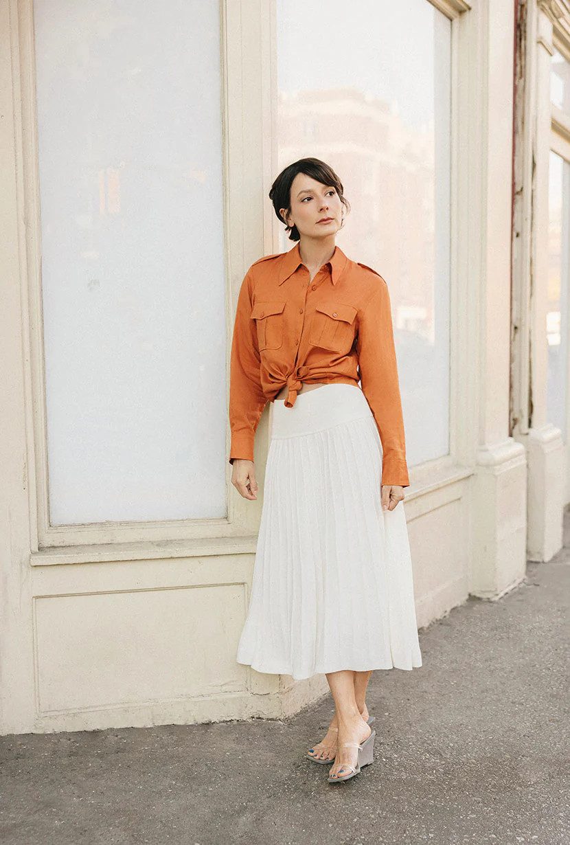 Czar Bamboo Knit Skirt - Ivory | Petite Studio NYC