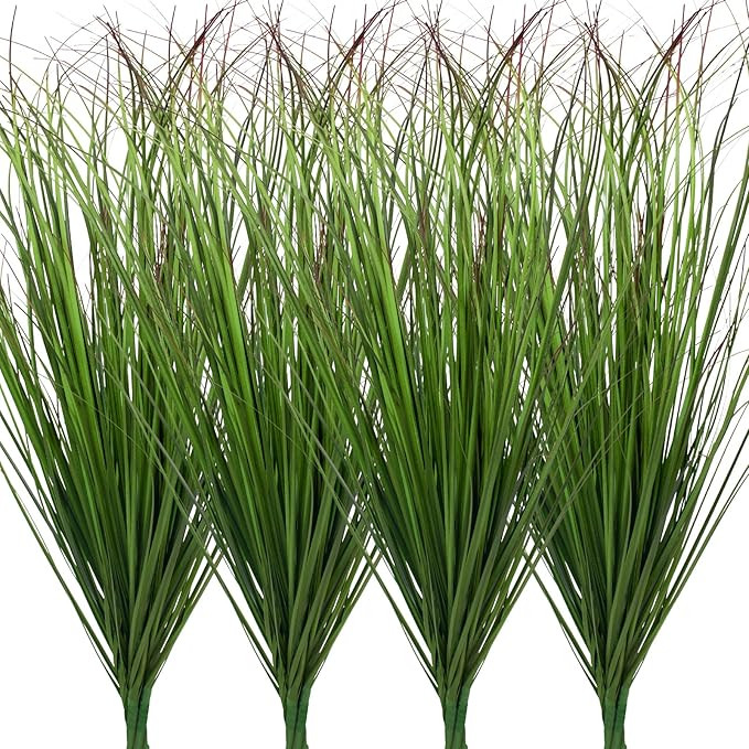 12Pcs Artificial Grass Plants, Faux Shrubs Wheat Grass, Artificial Tall Grass Fake Plants for Out... | Amazon (US)