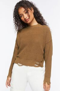 Distressed Sharkbite Sweater | Forever 21 | Forever 21 (US)
