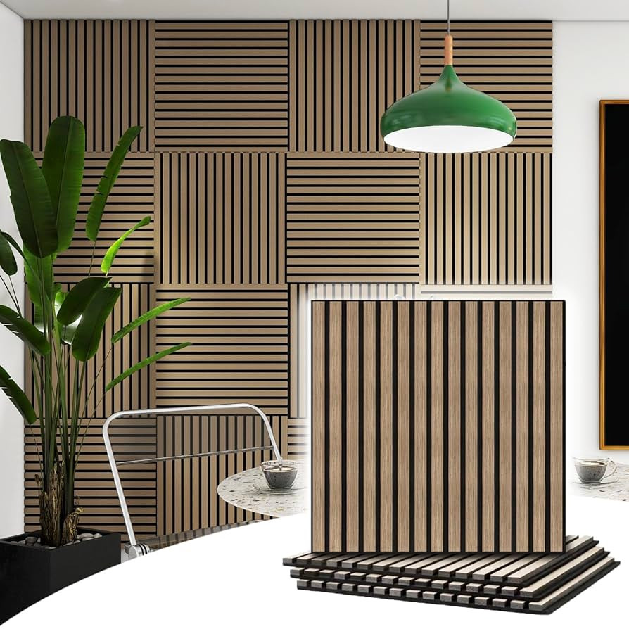4 Pcs Wood Slat Acoustic Panels, 3D Fluted Wood Panel Sound Absorbing Panel for Wall and Ceiling,... | Amazon (US)