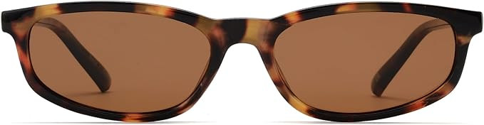 OUWEN Trendy Rectangle Polarized Sunglasses Womens Mens, Retro Designer Small Sun Glasses OW2501 | Amazon (US)