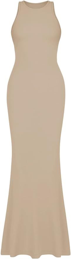 REORIA Women's Summer Sexy Lounge Tank Long Dress Elegant Sleeveless Halter Neck Bodycon Maxi Dre... | Amazon (US)