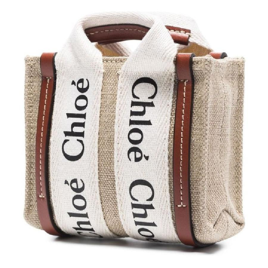 Chloe Nano Woody Linen Canvas Tote | Jomashop.com & JomaDeals.com