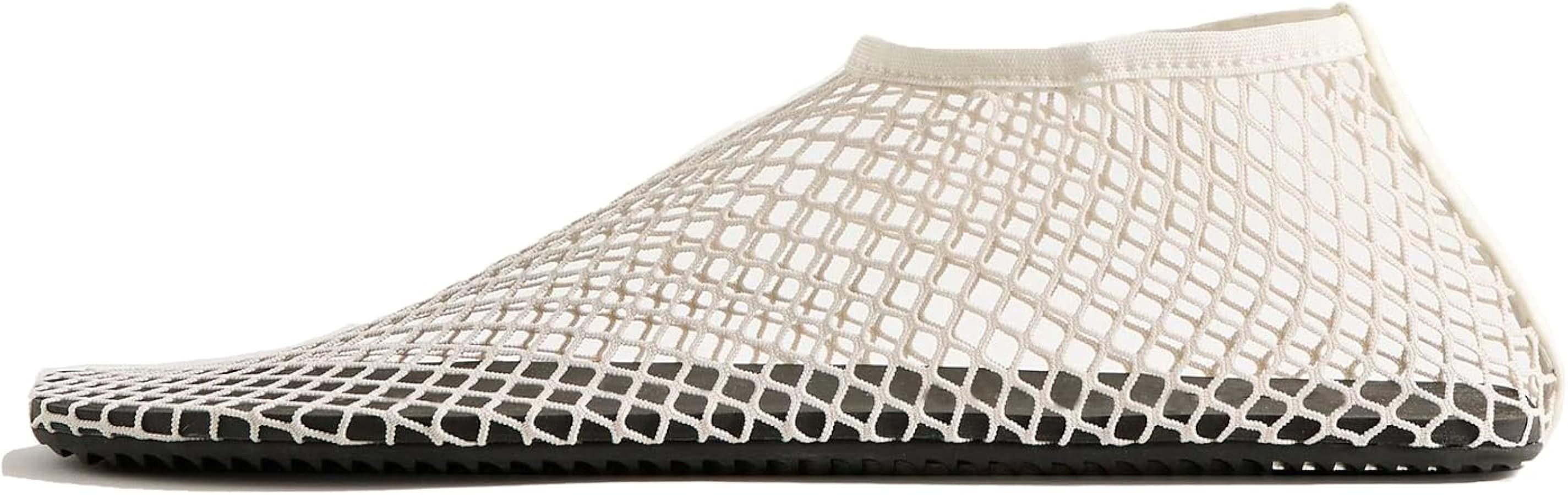 Women's Stretch Mesh Ballet Flats, Clear Fishnet Square Toe Ankle Sandals, Comfy Supportive Casua... | Amazon (US)