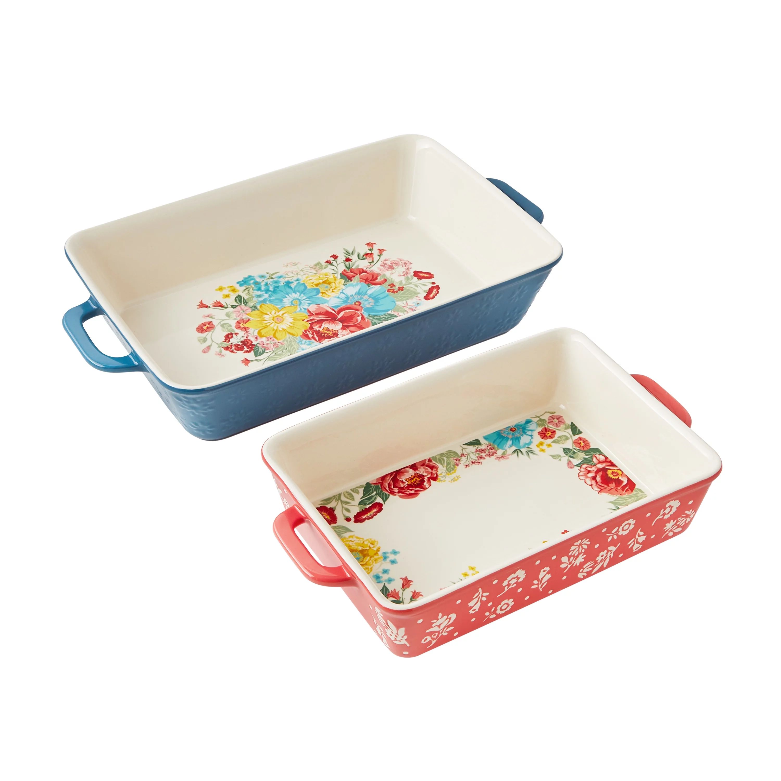 The Pioneer Woman Fancy Flourish 2-Piece Rectangular Ceramic Baker Set | Walmart (US)