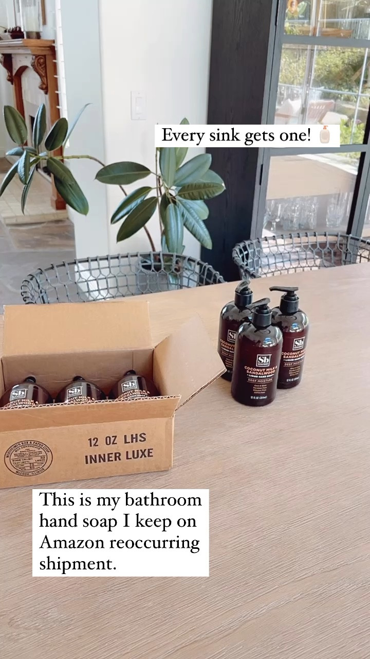 This is the hand soap I keep next to every bathroom sink. Not too expensive, love the bottle, has a nice smell & gentle on the hands. 

#bathroomproducts #handsoap 

#LTKHome #LTKFamily #LTKVideo
