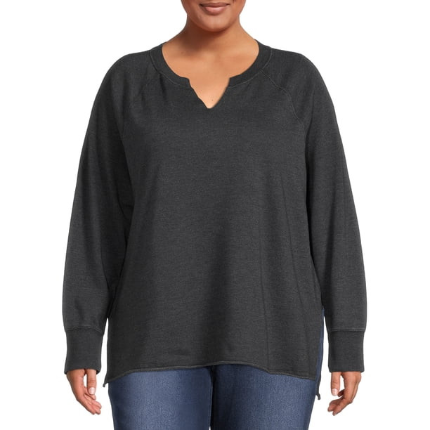 Terra & Sky Women's Plus Size French Terry Sweatshirt | Walmart (US)