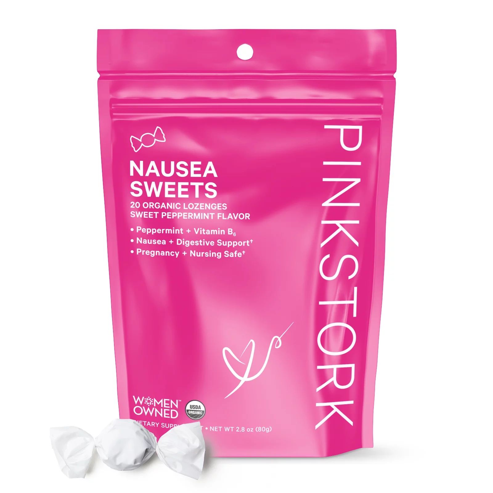 Pink Stork Nausea Sweets: Nausea Relief + Morning Sickness Relief for Pregnancy, Vitamin B6 + Pep... | Walmart (US)