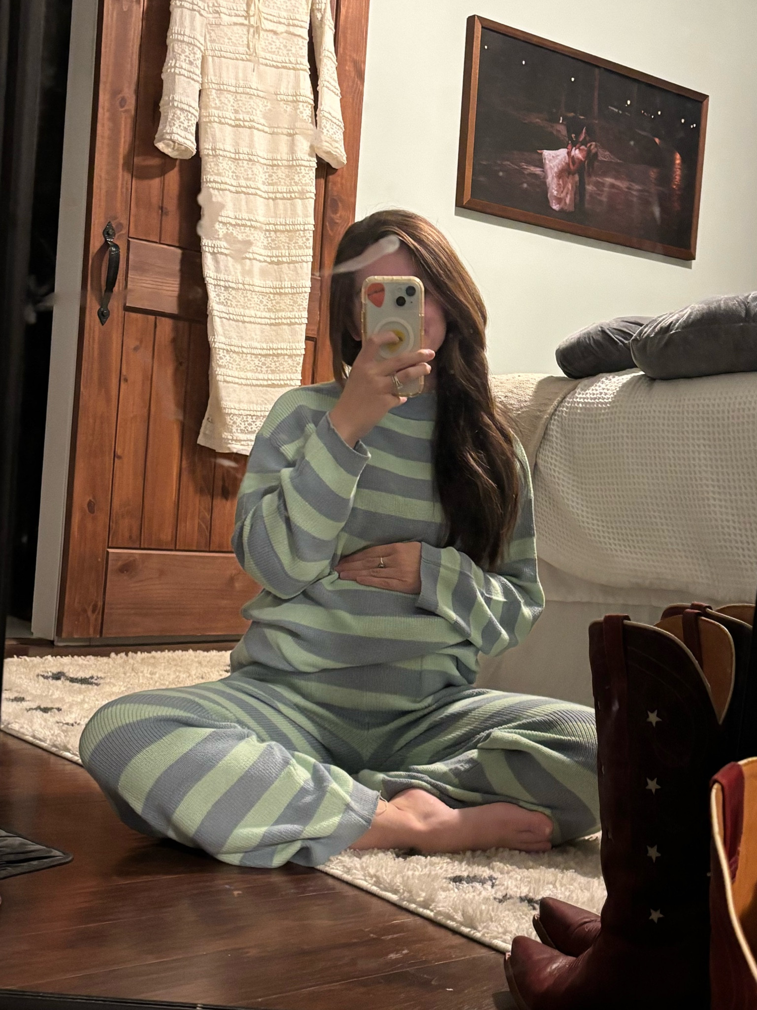 Cutie cozy pj matching set from Amazon (ft. My toddlers finger prints all over the mirror that i can’t keep clean 😂)! My mama shipped me these and they are so soft!! Linked the pants and shorts versions

#LTKStyleTip #LTKBump #LTKGiftGuide