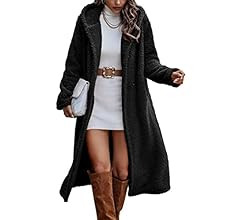 PRETTYGARDEN Women's 2023 Winter Coats Fuzzy Fleece Long Hooded Jackets Button Down Faux Fur Warm... | Amazon (US)
