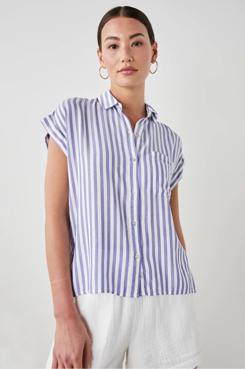 WHITNEY SHIRT - BLUE WHITE STRIPE | Rails