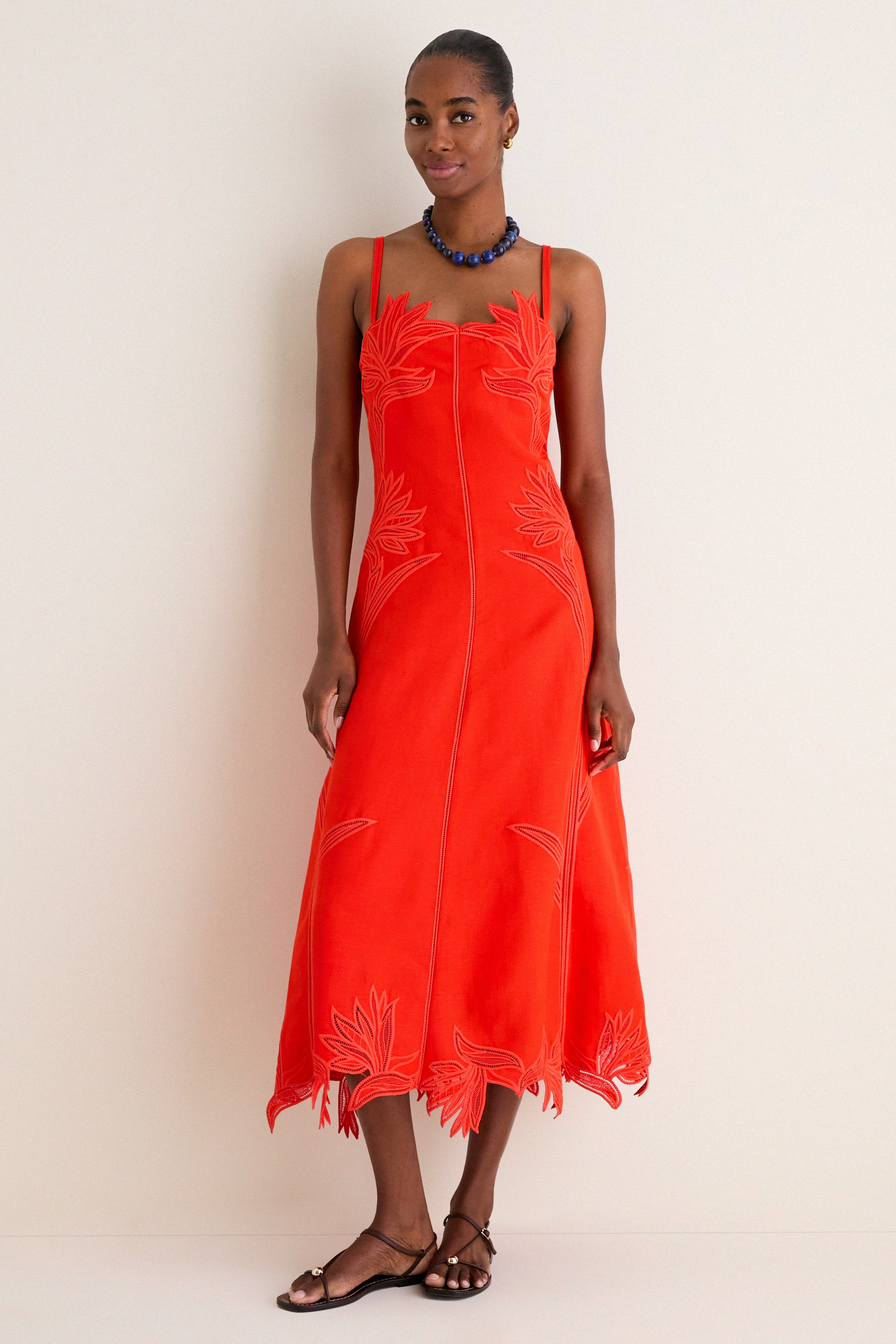 Lobster Ellery Embroidered Bustier Midi Dress | Tuckernuck (US)
