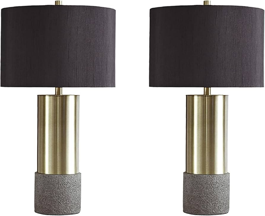 Signature Design by Ashley Jacek Contemporary Table Lamp, 2 Count, 3 Way Switch, Metal, Poly Resi... | Amazon (US)