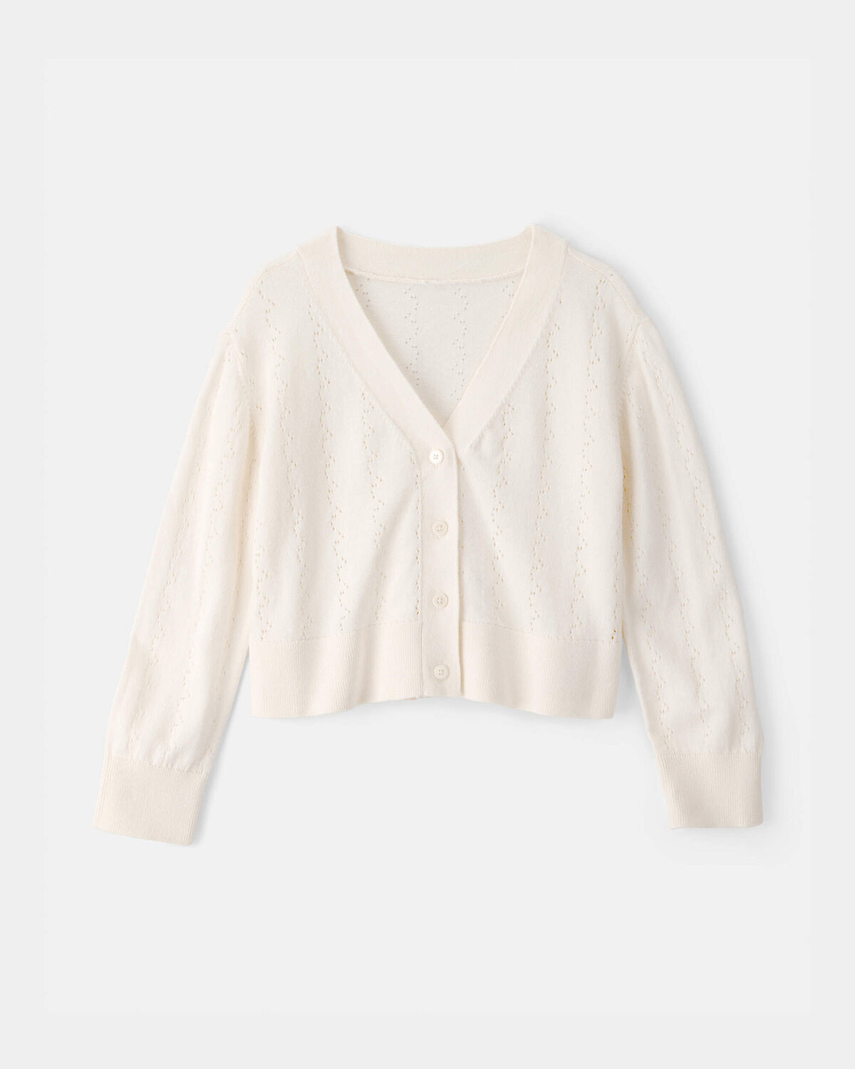 Girls Pointelle Cardigan Sweater - Cream | Carter's Inc