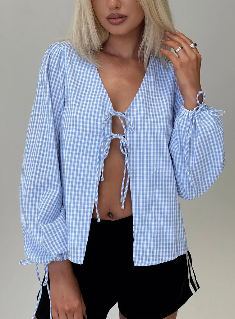Slide Away Top Blue | Princess Polly AU