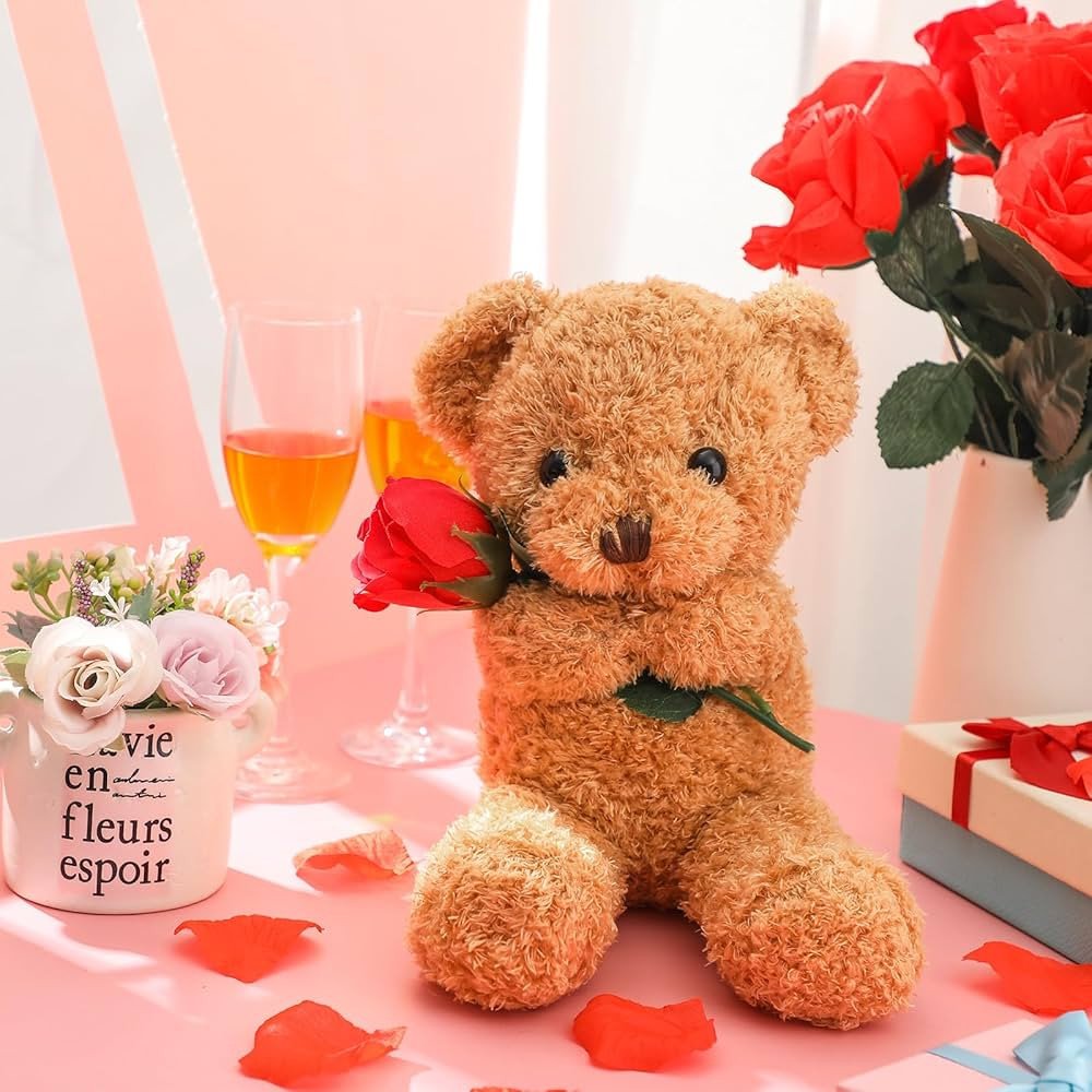Civaner Valentine Plush Stuffed Animal Bear Gift with Rose Valentine Funny Cute Stuffed Animal Pl... | Amazon (US)