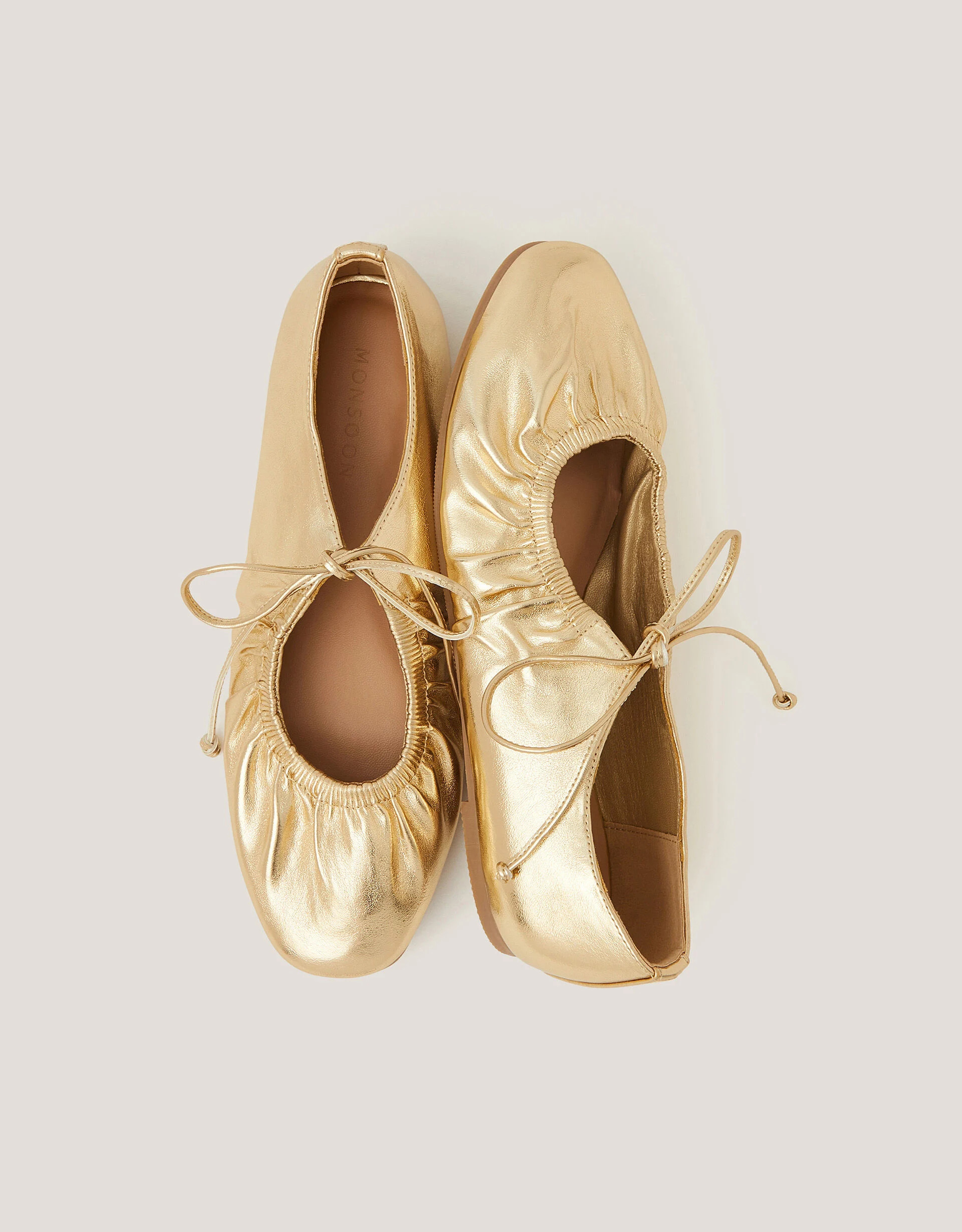 Blair Metallic Ballet Flats Gold | Monsoon (UK)