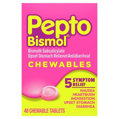 Pepto-Bismol Chewable Tablets, Upset Stomach Relief, Anti Diarrheal - 48ct | Target